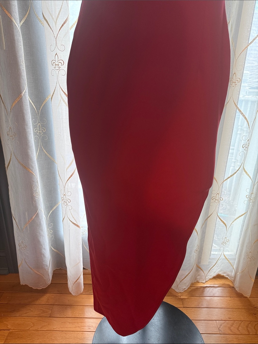 Likely Keela Red Midi Dress with deep V and spaghetti straps - Picture 3 of 5